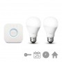 Elettronica e Elettricità PHILIPS HUE WHITE STARTER KIT E27 CON 1 BRIDGE E 2 LAMPADINE WHITE CONNESSE INCLUSE 9 W BIANCO
