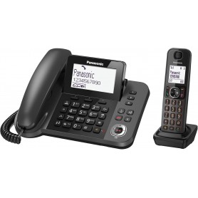 Telefoni fissi e Cordless Telefono digitale fisso e cordless con segreteria telefonica Panasonic KX-TGF320 NERO
