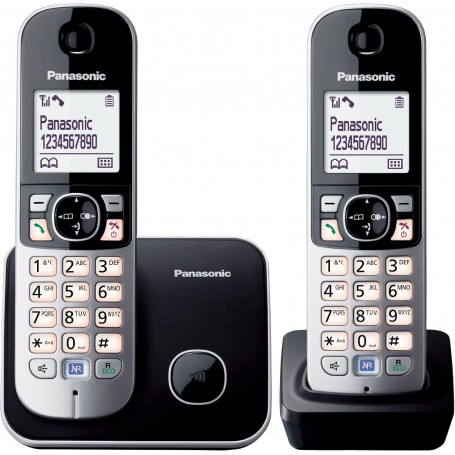 Telefoni fissi e Cordless TELEFONO CORDLESS PANASONIC KX-TG6812JTB TWIN/DUO 120 CONTATTI VIVAVOCE
