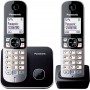 Telefoni fissi e Cordless TELEFONO CORDLESS PANASONIC KX-TG6812JTB TWIN/DUO 120 CONTATTI VIVAVOCE