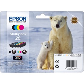 Cartucce CARTUCCIA EPSON 26 ORSO ORIGINALE - MULTIPACK COLORI
