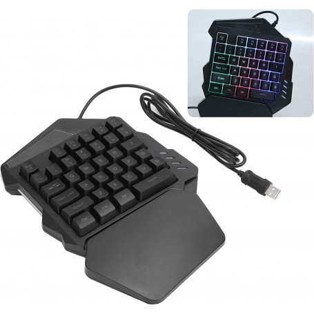 Tastiere e Mouse TASTIERA DA GIOCO A UNA MANO RGB RETROILLUMINATA 35 TASTI PUBG LOL WOW DOTA2