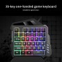 Tastiere e Mouse TASTIERA DA GIOCO A UNA MANO RGB RETROILLUMINATA 35 TASTI PUBG LOL WOW DOTA2