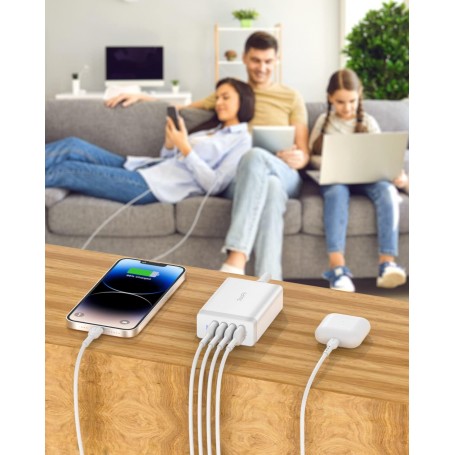 Stazione Di Ricarica Aglow.it Con 3 Porte USB E Type-C – Caricatore PD QC 3.0 30W - Foto 5