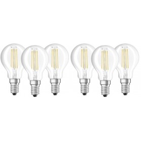 Elettronica e Elettricità OSRAM LAMPADA 6 PEZZI LED BASE CLASSIC P 40 FORMA A SFERA LUCE FREDDA ATTACCO E14 FILAMENTO VETRO C...