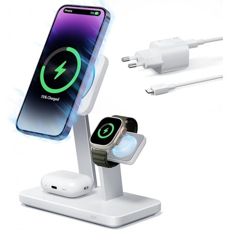 Caricabatterie Caricabatterie wireless ESR 25W 3 in 1 Magsafe magnetico iphone Apple watch Airpods