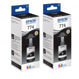 Cartucce Flaconi di inchiostro Genuini Epson EcoTank Serie 774 2 x Nero 140ml cad