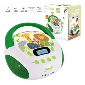 Diffusori METRONIC LETTORE CD MP3 PER BAMBINI CON PORTA USB CIRCUS VERDE E BIANCO POTENZA 6W