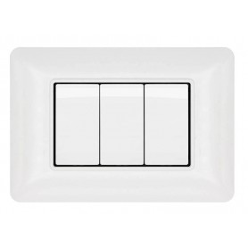 Elettronica e Elettricità PLACCA TECNOPOLIMERO MAPAM JOY 3 POSTI BIANCO COMPATIBILE CON BTICINO MATIX