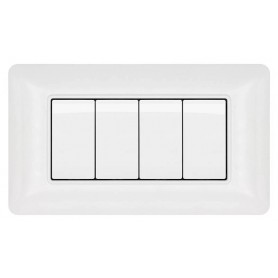 Elettronica e Elettricità PLACCA TECNOPOLIMERO MAPAM JOY 4P BIANCO COMPATIBILE CON BTICINO MATIX