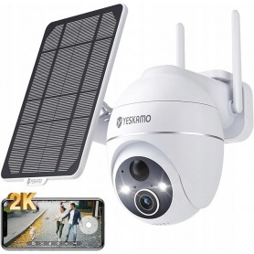 Sistemi di Sicurezza Telecamera Wifi Esterno Senza Fili YESKAMO ZS-GX4S 3MP PTZ a Batteria con Pannello Solare