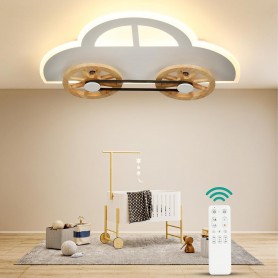 Outlet OTREN Plafoniera Cameretta Bambini 40CM a forma di automobile con Telecomando e ruote girevoli
