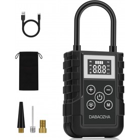 Accessori e Ricambi Auto Mini Compressore Aria Portatile a batteria 150PSI 4 Modalità con Lampada LED per Auto/Bici/Moto Nero