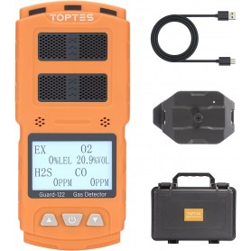 Sistemi di Sicurezza TopTes Guard-122 Rilevatore Gas Monitor per 4 Gas H2S/CO/LEL/O2 con Allarme