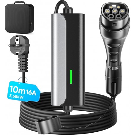 Offerte speciali Mobile Wallbox cavo di ricarica 3,6 KW 16A tipo 2 Schuko 10m EV per auto elettrica IEC 62196-2