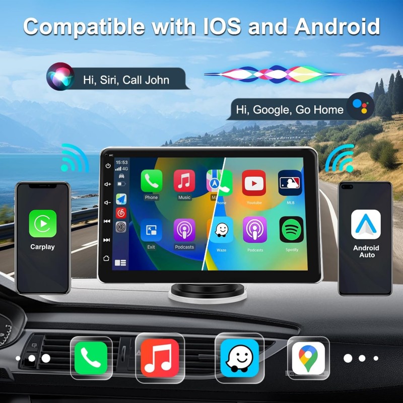 Olvy CarPlay Display – Wireless CarPlay & Android Auto Box, 10.26-Inch Wireless CarPlay Display, In-Car Multimedia System, Android Auto Display with Rear Camera Olvy CarPlay Display – Wireless CarPlay & Android Auto Box, 10.26-Inch Wireless CarPlay Display, In-Car Multimedia System, Android Auto Display with Rear Camera