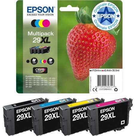 Cartucce CARTUCCIA EPSON 29XL FRAGOLA ORIGINALE MULTIPACK FORMATO XL 4 COLORI