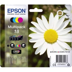 Cartucce CARTUCCIA EPSON 18 MARGHERITA ORIGINALE MULTIPACK FORMATO STANDARD 4 COLORI