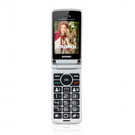 Cellulari e Smartphone CELLULARE BRONDI AMICO SINCERO DUAL SIM GRIGIO CONTROLLO REMOTO