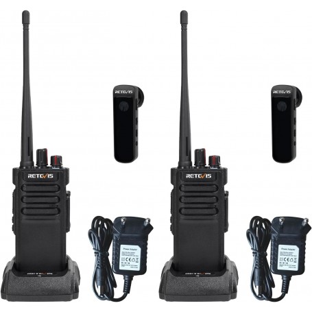 Elettronica e Elettricità RETEVIS RT29D IP67 WALKIE TALKIE AURICOLARE SENZA FILI LUNGO RAGGIO NERO 2 PEZZI