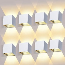 Elettronica e Elettricità Applique da parete Kingwei 12W EU792GN BIANCO 8 Pezzi per interni/esterni 1000Lumen