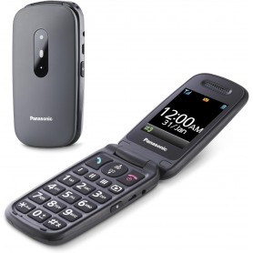 Cellulari e Smartphone CELLULARE A CONCHIGLIA SENIOR PANASONIC KX-TU446EXG ANTIURTO GRIGIO