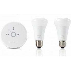 Elettronica e Elettricità KIT DI AVVIO PHILIPS HUE LUX CON 2 LAMPADINE LED CONNESSE + HUB CONTROLLABILE TRAMITE SMARTPHONE