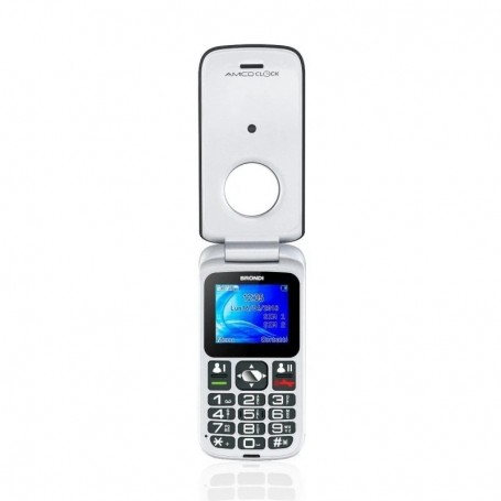 Cellulari e Smartphone CELLULARE BRONDI AMICO CLOCK GSM DUAL SIM FLIP TASTO SOS ARGENTO E NERO